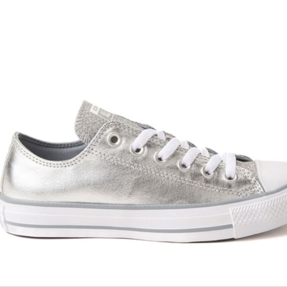 Converse Chuck Taylor All-Star Sparkle Party Low-Top Sneakers- Metallic Granite - Picture 3 of 11